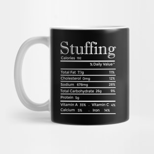 Stuffing Nutrition Facts Thanksgiving Costume Christmas Mug